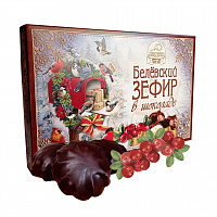 Белевский зефир в шоколадной глазури "Клюква", в новогодней упаковке, 250 г